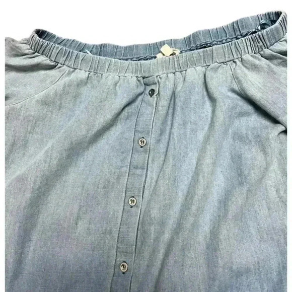 Cotton Bleu Strapless Denim Dress With a Raw Hem - Picture 4 of 8